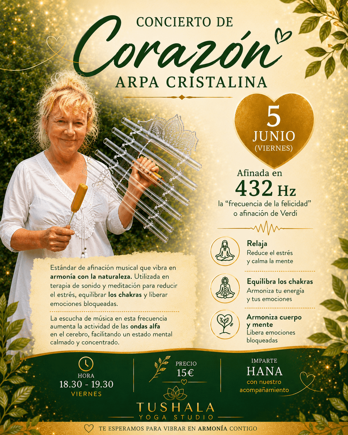 ✨ CONCIERTO DE “CORAZÓN” ✨ Arpa cristalina afinada en 432 Hz