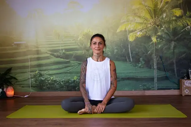 Daida in the shala of Puerto de la Cruz.